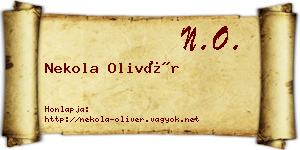 Nekola Olivér névjegykártya
